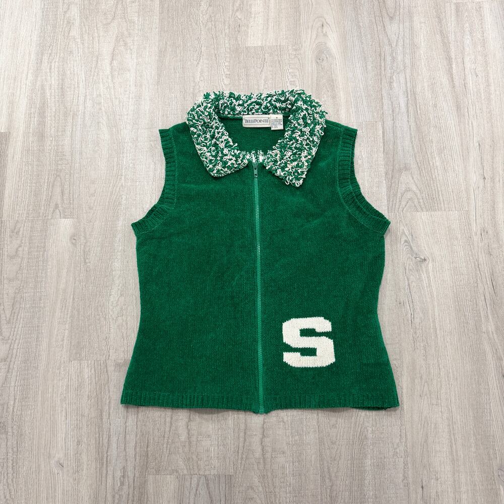 Vintage Belle Pointe Michigan State Spartans Sweater Vest Women's Medium MSU